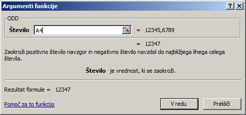 MSExcel_Zaokrozevanje_stevil_Slika3